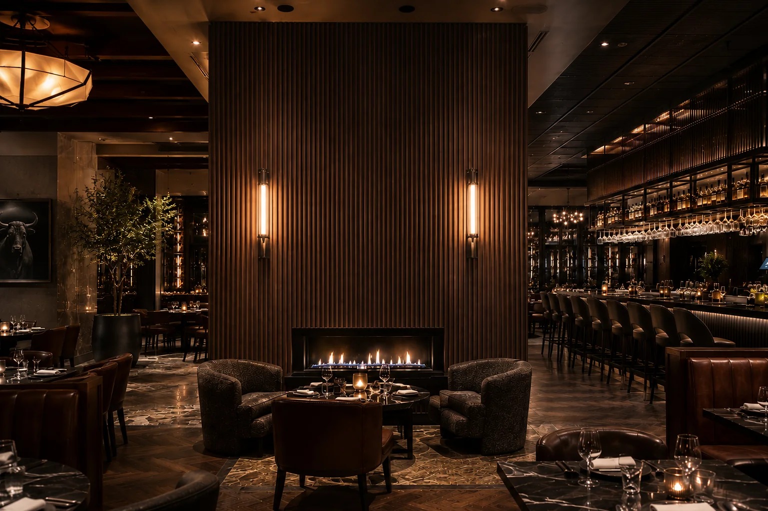 stylowe wnętrze restauracji Hekwurjaspin